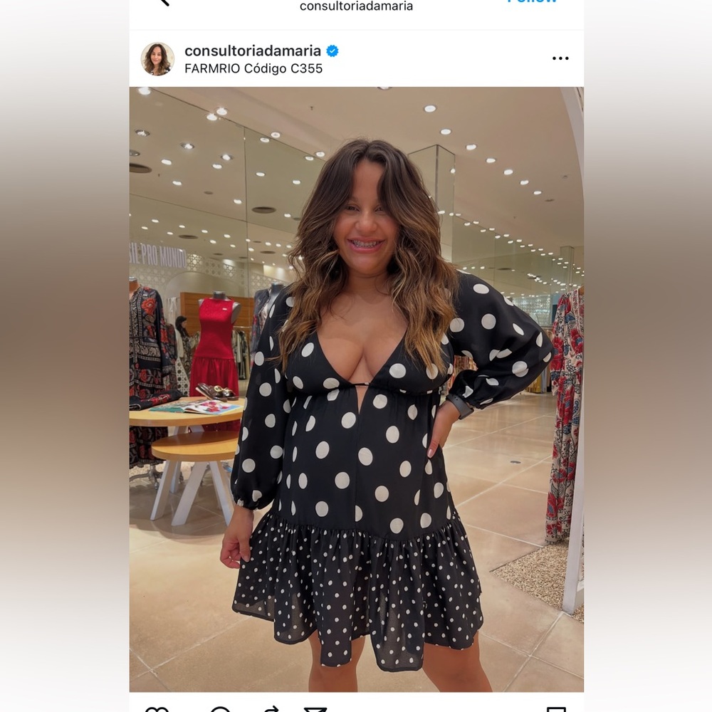 FARM Rio Black and White Polka Dot Dress